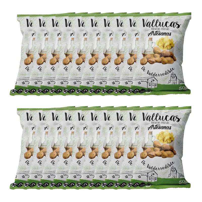 Vallucas - patatas fritas artesanas, pack de bolsas de 50g Vallucas - patatas fritas artesanas, pack de bolsas de 50g