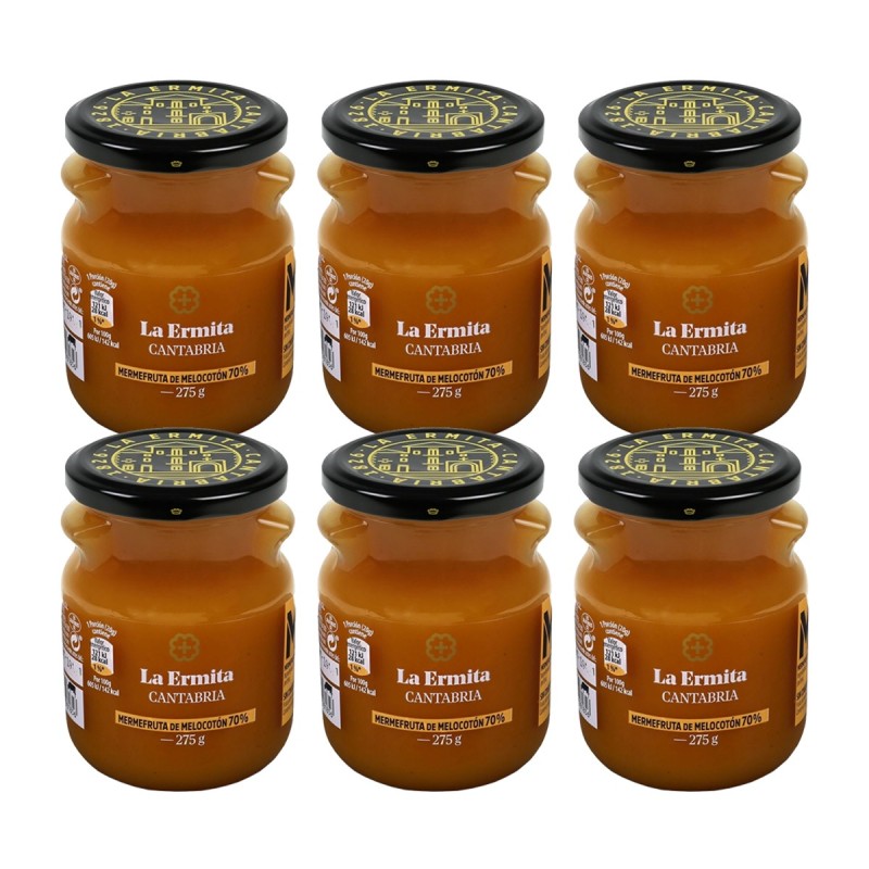 La Ermita - Mermefruta de melocotón, pack de tarros de 275g