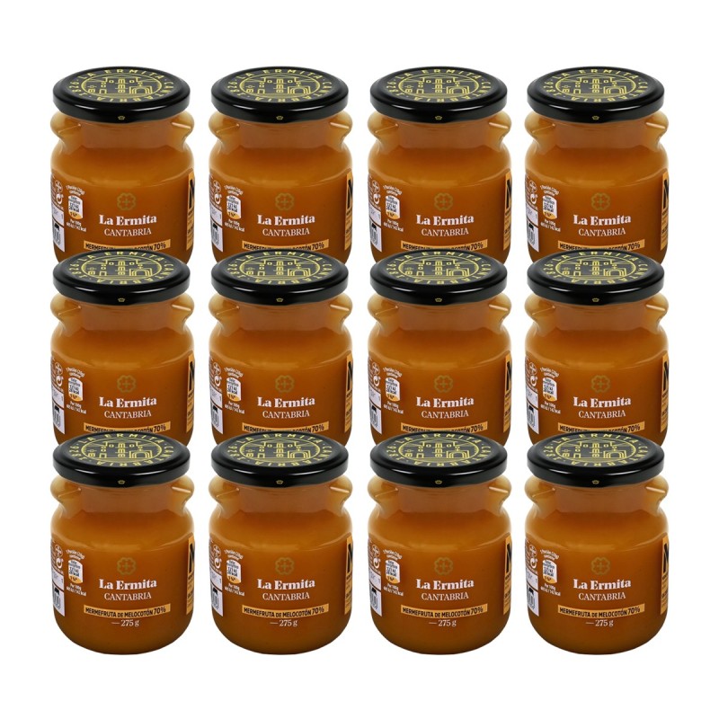 La Ermita - Mermefruta de melocotón, pack de 12 tarros de 275g La Ermita - Mermefruta de melocotón, pack de 12 tarros de 275g