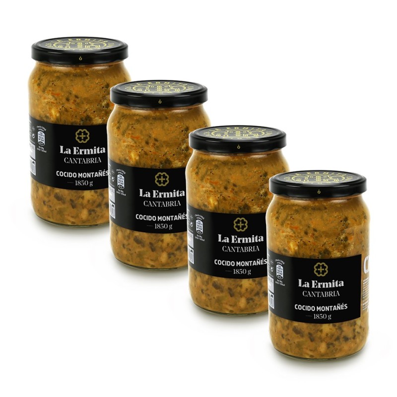 La Ermita - Cocido montañés, pack de 4 tarros de 1850g La Ermita - Cocido montañés, pack de 4 tarros de 1850g