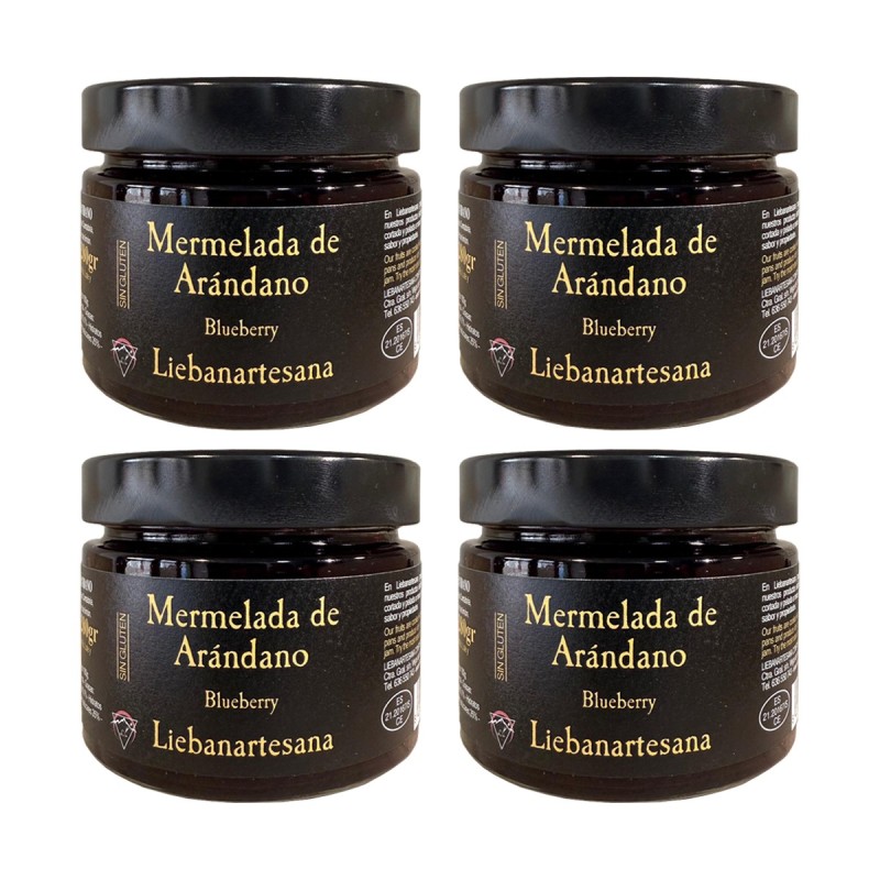 Liébana Artesana - Mermelada de arándano, 4 tarros de 280g Liébana Artesana - Mermelada de arándano, 4 tarros de 280g