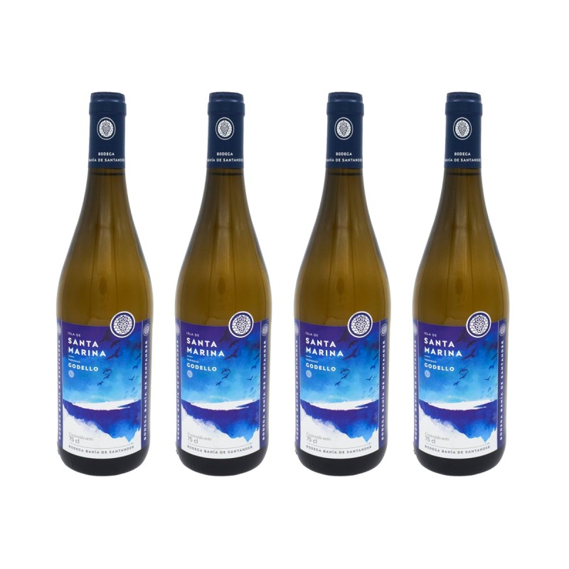 Bodega Bahía de Santander - Vino blanco Godello Isla de Santa Marina 2023, pack de 4 botellas de 75 cl. Bodega Bahía de Santander - Vino blanco Godello Isla de Santa Marina 2023, pack de 4 botellas de 75 cl.