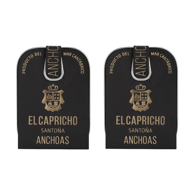 El Capricho - Anchoas del Cantábrico en AOVE (talla L), pack de 2 latas de 95g El Capricho - Anchoas del Cantábrico en AOVE (talla L), pack de 2 latas de 95g