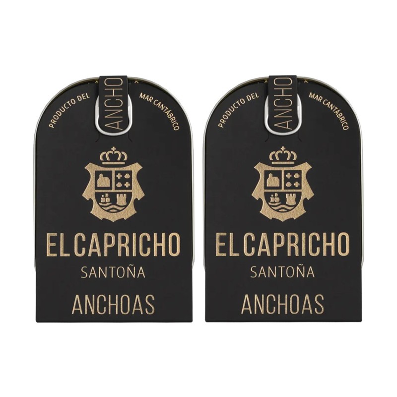 El Capricho - Anchoas del Cantábrico en AOVE (talla XL), pack de 2 latas de 115g El Capricho - Anchoas del Cantábrico en AOVE (talla XL), pack de 2 latas de 115g