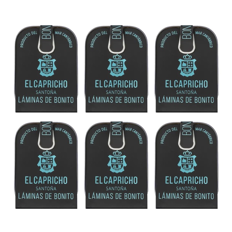 El Capricho - Láminas de bonito del norte en aceite de girasol, pack de 6 latas de 110g