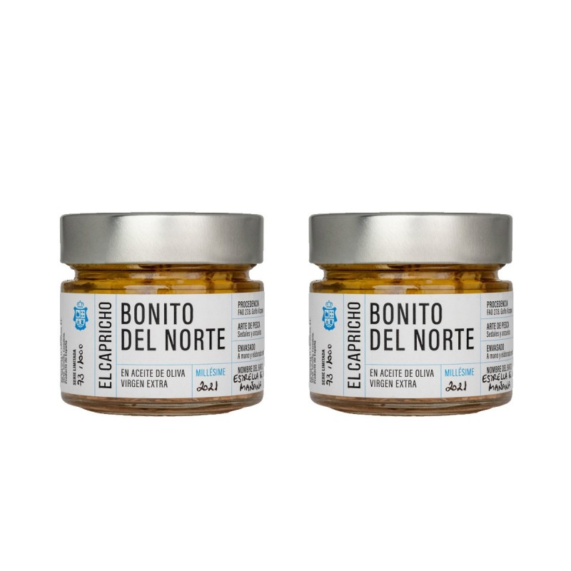 El Capricho - Tronco de bonito del norte Millésime en AOVE, pack de tarros de 170g El Capricho - Tronco de bonito del norte Millésime en AOVE, pack de tarros de 170g
