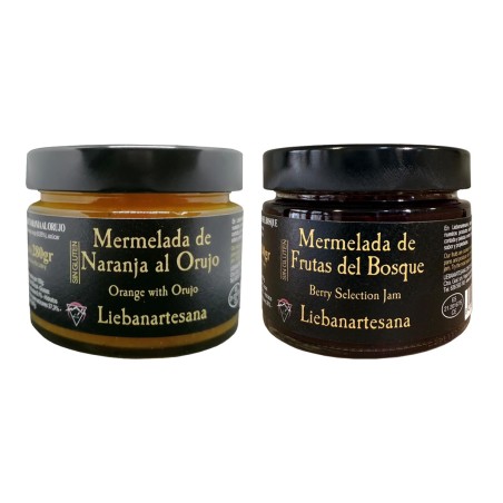 Liebanartesana - Mermelada de naranja al orujo + mermelada de frutos del bosque