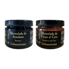 Liebanartesana - Mermelada de arándanos + mermelada de fresas al cava