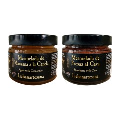 Liebanartesana - Mermelada de manzana a la canela + mermelada de fresas al cava