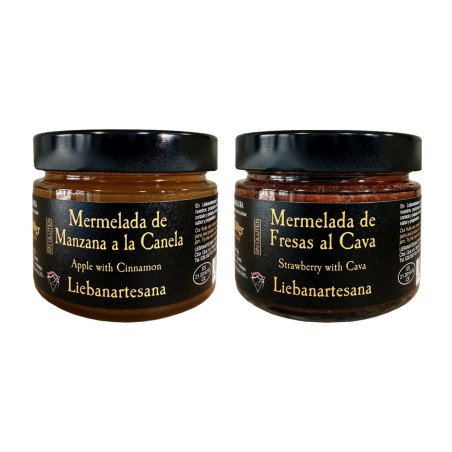 Liebanartesana - Mermelada de manzana a la canela + mermelada de fresas al cava