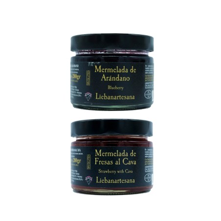 Liebanartesana - Mermelada de arándanos + mermelada de fresas al cava