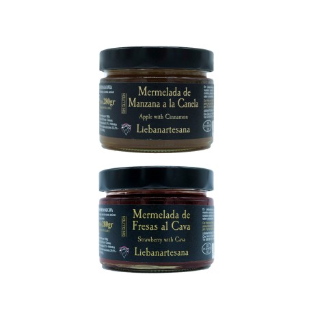 Liebanartesana - Mermelada de manzana a la canela + mermelada de fresas al cava