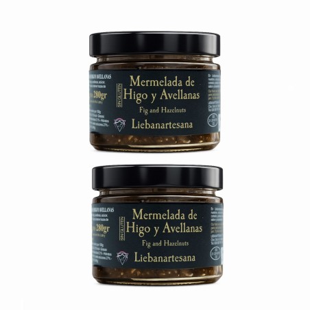 Liebanartesana - Mermelada de higo y avellanas, pack de 2 tarros