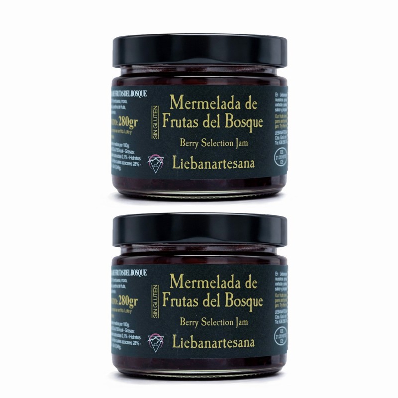 Liebanartesana - Mermelada de frutas del bosque, pack de 2 tarros de 280g