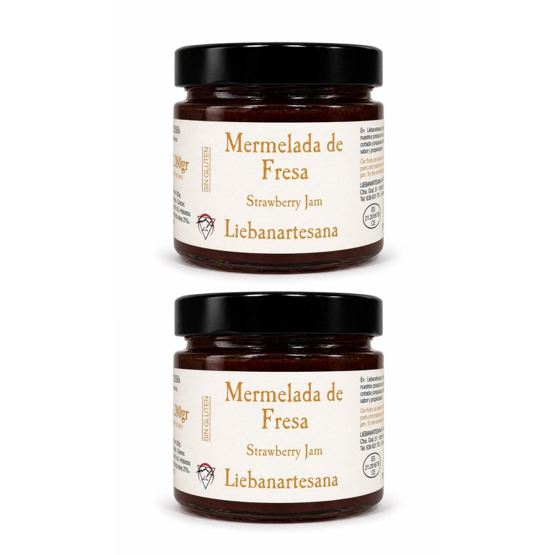 Liebanartesana - Mermelada de fresa, pack de 2 tarros de 280g