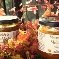 Mermelada de ciruela claudia y mermelada de melocotón