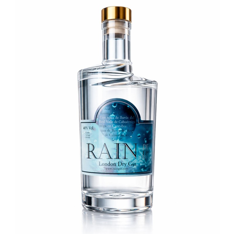 Rain Gin - Ginebra Premium artesanal elaborada con agua de lluvia de Cantabria, 70 cl.